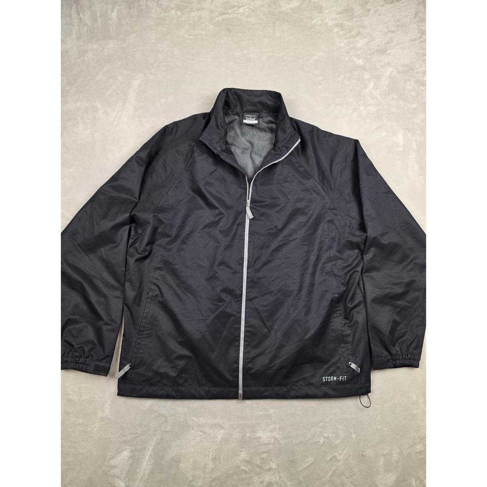 Nike Golf Storm-Fit Jacket Mens XL Black Full Zip Windbreaker Rain Coat 416278